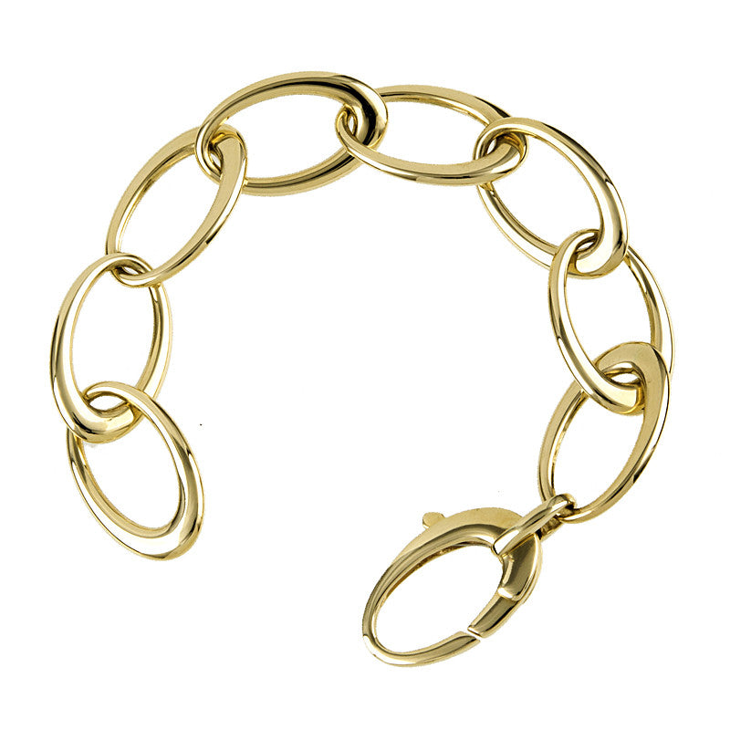 14 Karat Yellow Gold Oval Link Bracelet