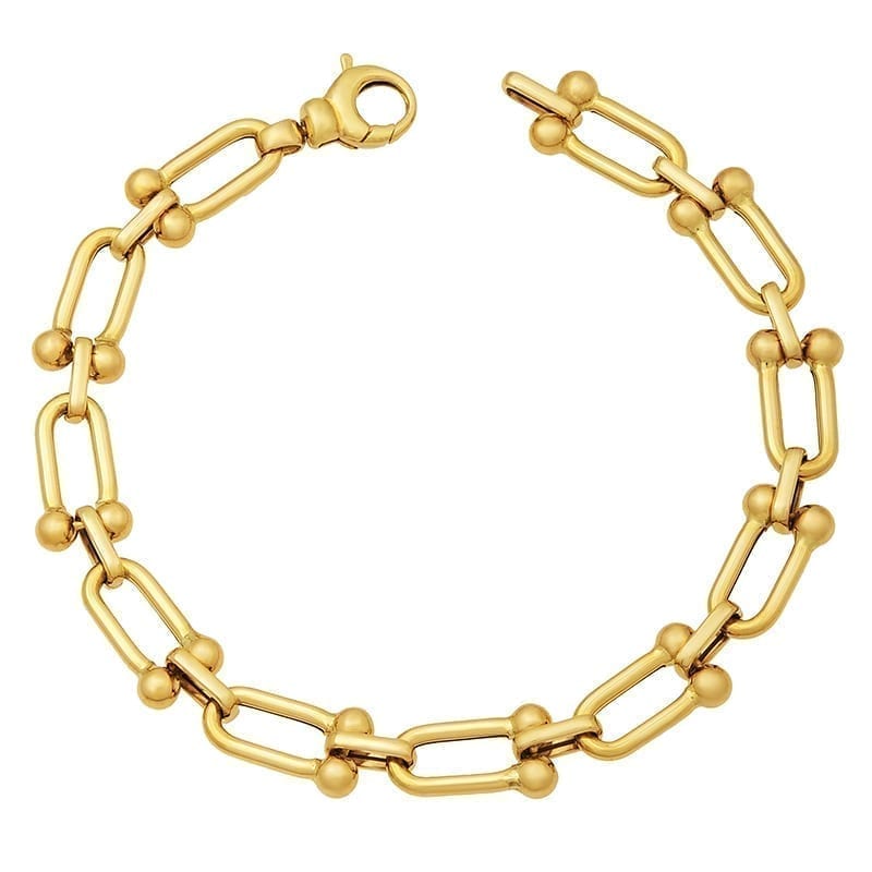 14 Karat Yellow Gold Dot Charm Bracelet - Mrs. Jones & Company