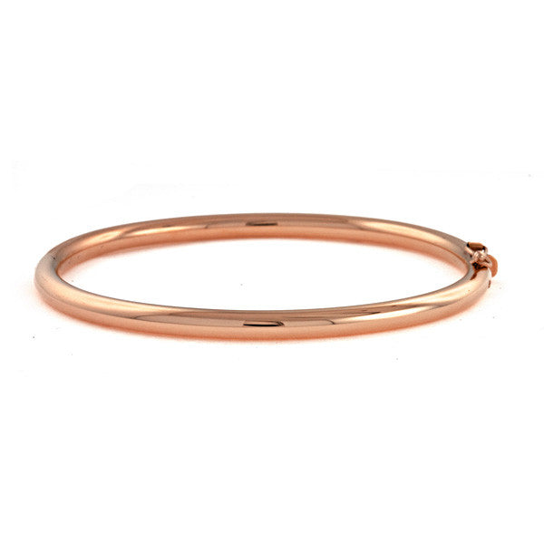 18 Karat Yellow Gold 4mm Round Tube Bangle