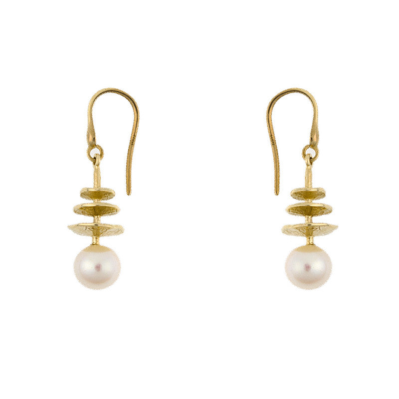 14 Karat Yellow Gold Freshwater Pearl Drop/Dangle Earrings
