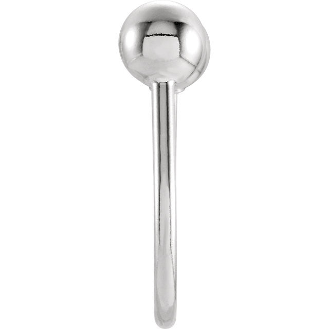 Sterling Silver "U" Shaped Ball Key Ring