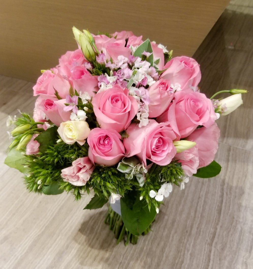 Wd009 粉紅玫瑰結婚花球 Flowerelements