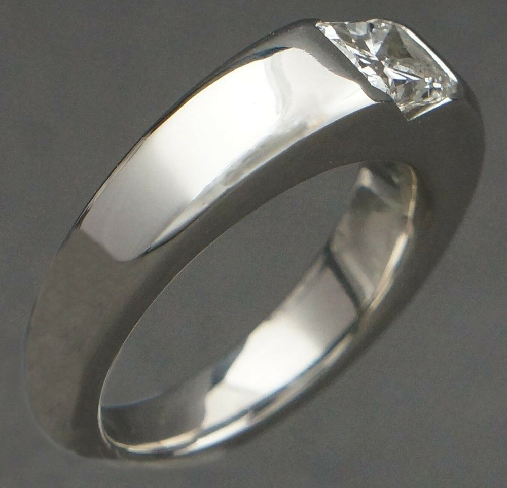 Stephen Einhorn Platinum & 1.10 ct. Radiant F/G Diamond Wedding, Engagement Ring