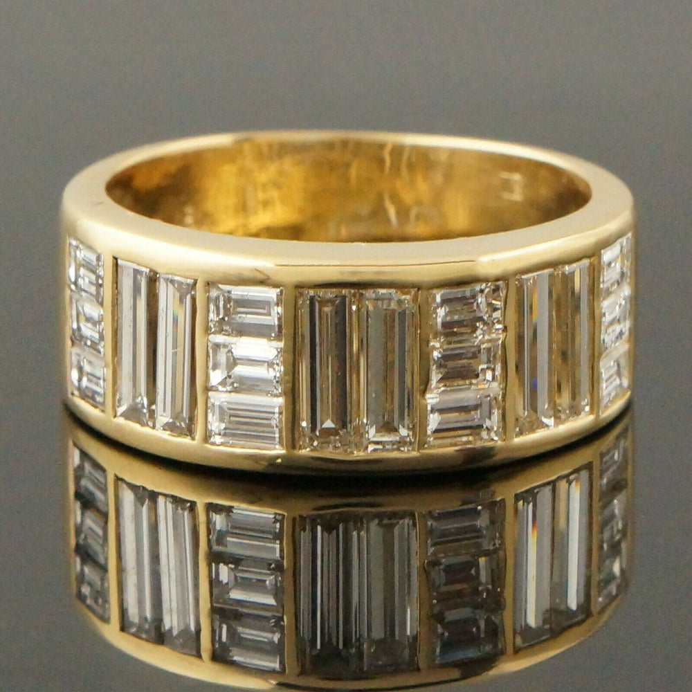 Solid 18K Gold & 2.46 CTW Baguette Diamond Wedding Ring