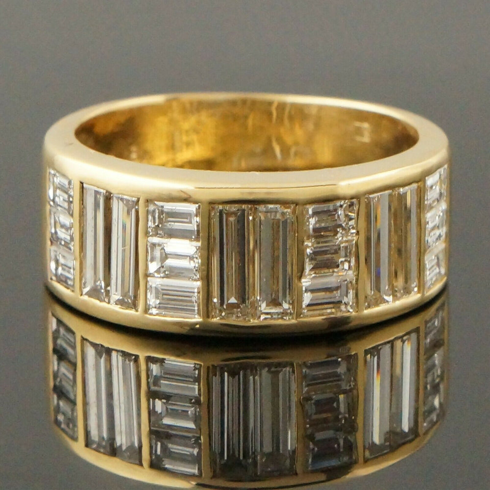 Solid 18K Gold & 2.46 CTW Baguette Diamond Wedding Ring ...