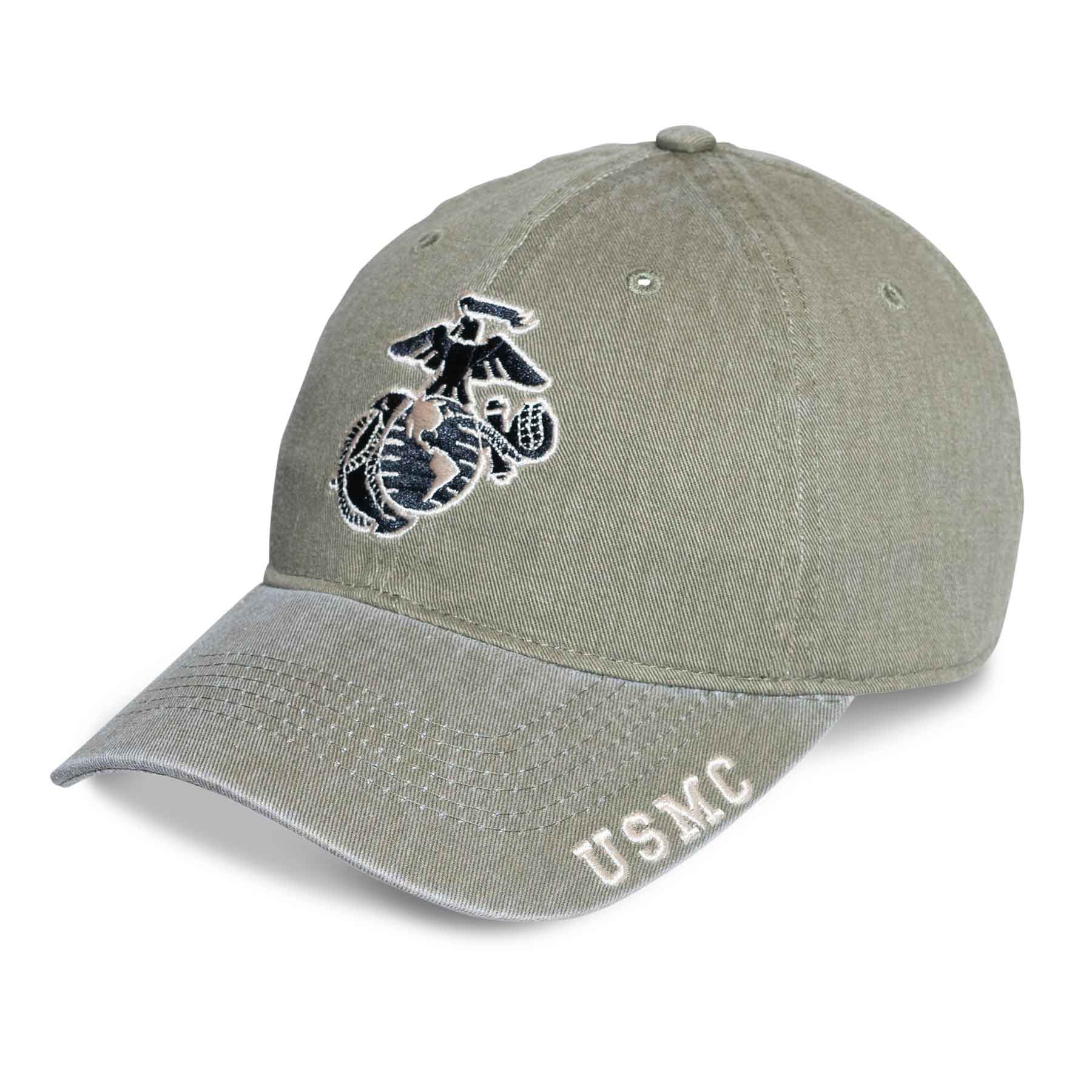 Image of Eagle, Globe, and Anchor USMC Hat- OD Green