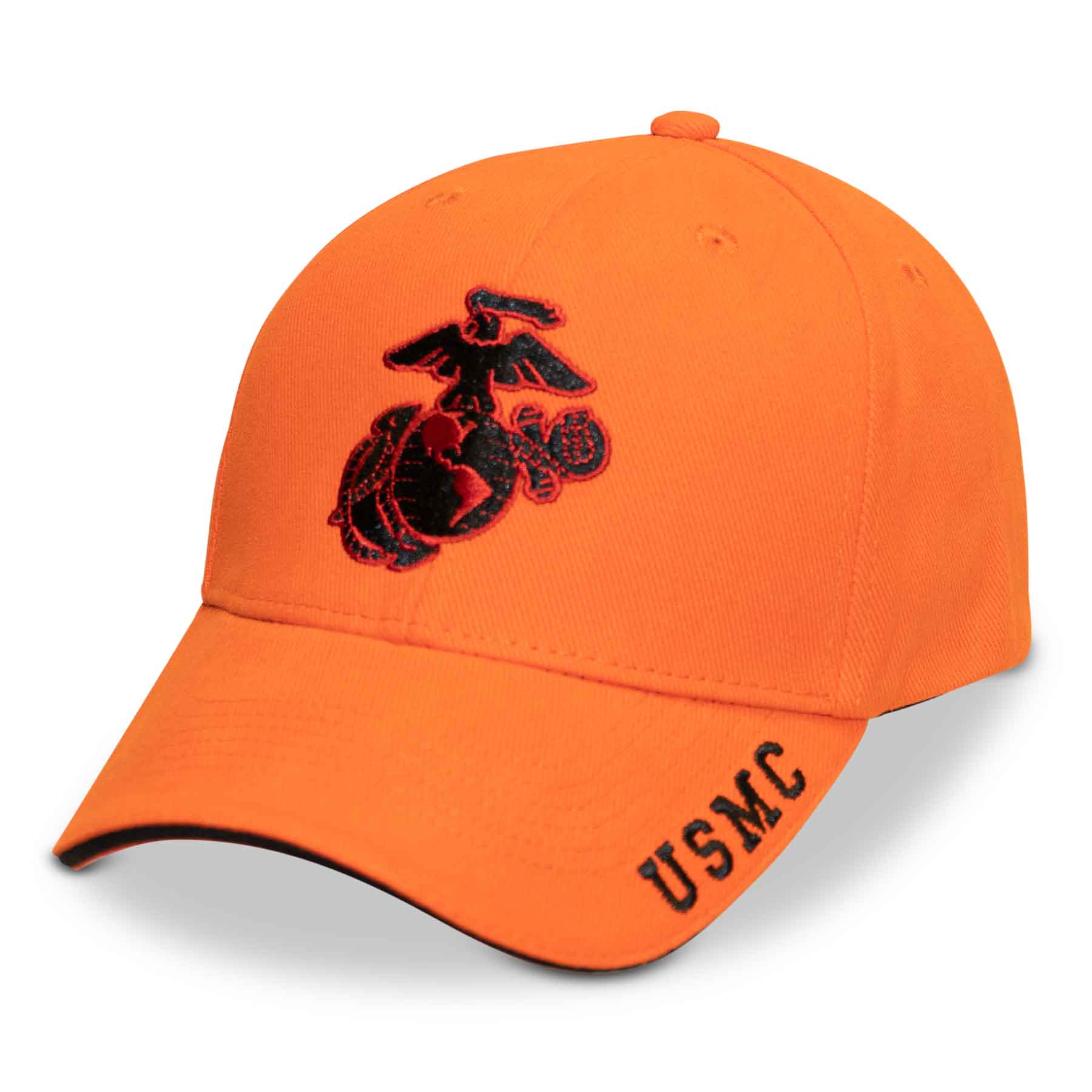 Image of Eagle, Globe, and Anchor USMC Hat- Blaze Orange