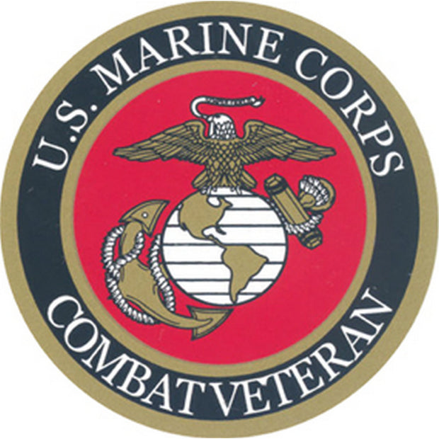 Download USMC Combat Veteran 3" Round Decal - SGT GRIT