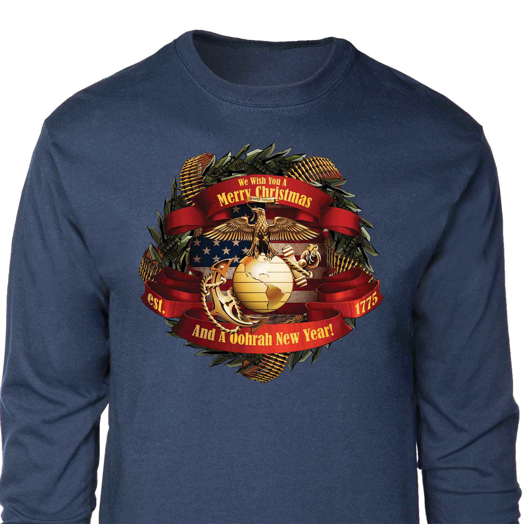 CHRISTMAS WREATH LONG SLEEVE T-SHIRT  53 ' A A; 