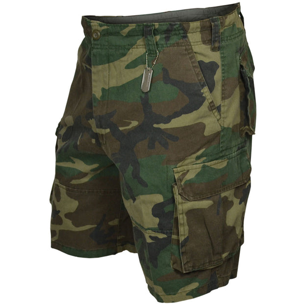 VINTAGE WOODLAND CAMO CARGO SHORTS – SGT GRIT