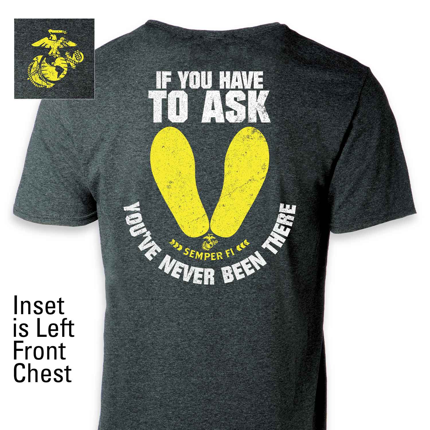 Image of USMC 'If You Have to Ask' Graphic Black T-shirt