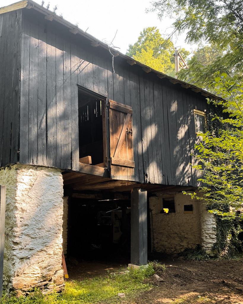 Exterior Barn door before restoration