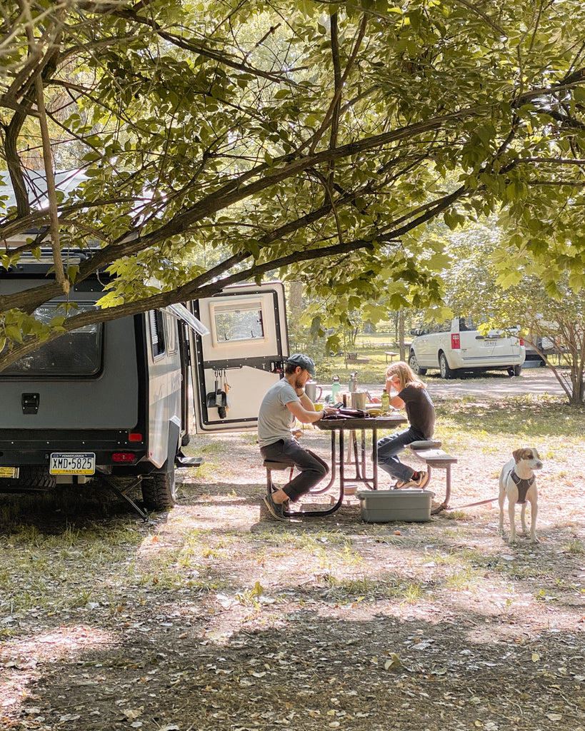 Drawing and Writing at campsite