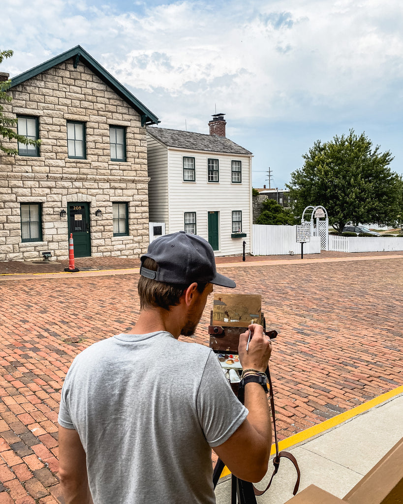 Plein Air Painting at Mark Twain's Boyhood Home with Pochade Box by Peg and Awl