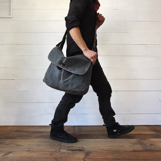 The Large Finch Satchel in Slate | Peg and Awl