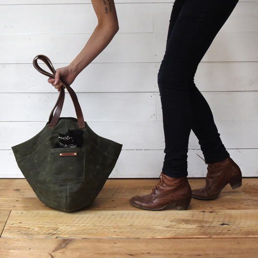 The Gatherer Bag in Moss by Peg and Awl