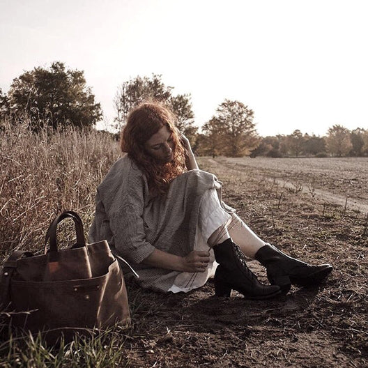 Waxed Canvas Tote by Peg and Awl