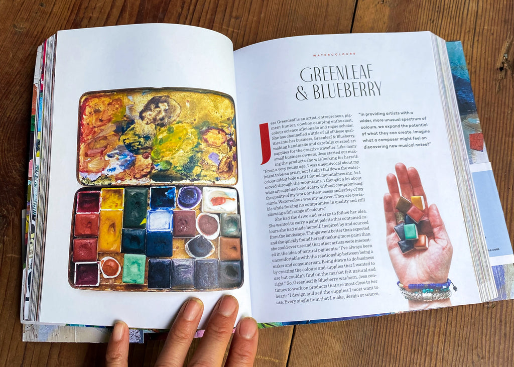 greenleaf and blueberry feature in art supplies by uppercase magazine