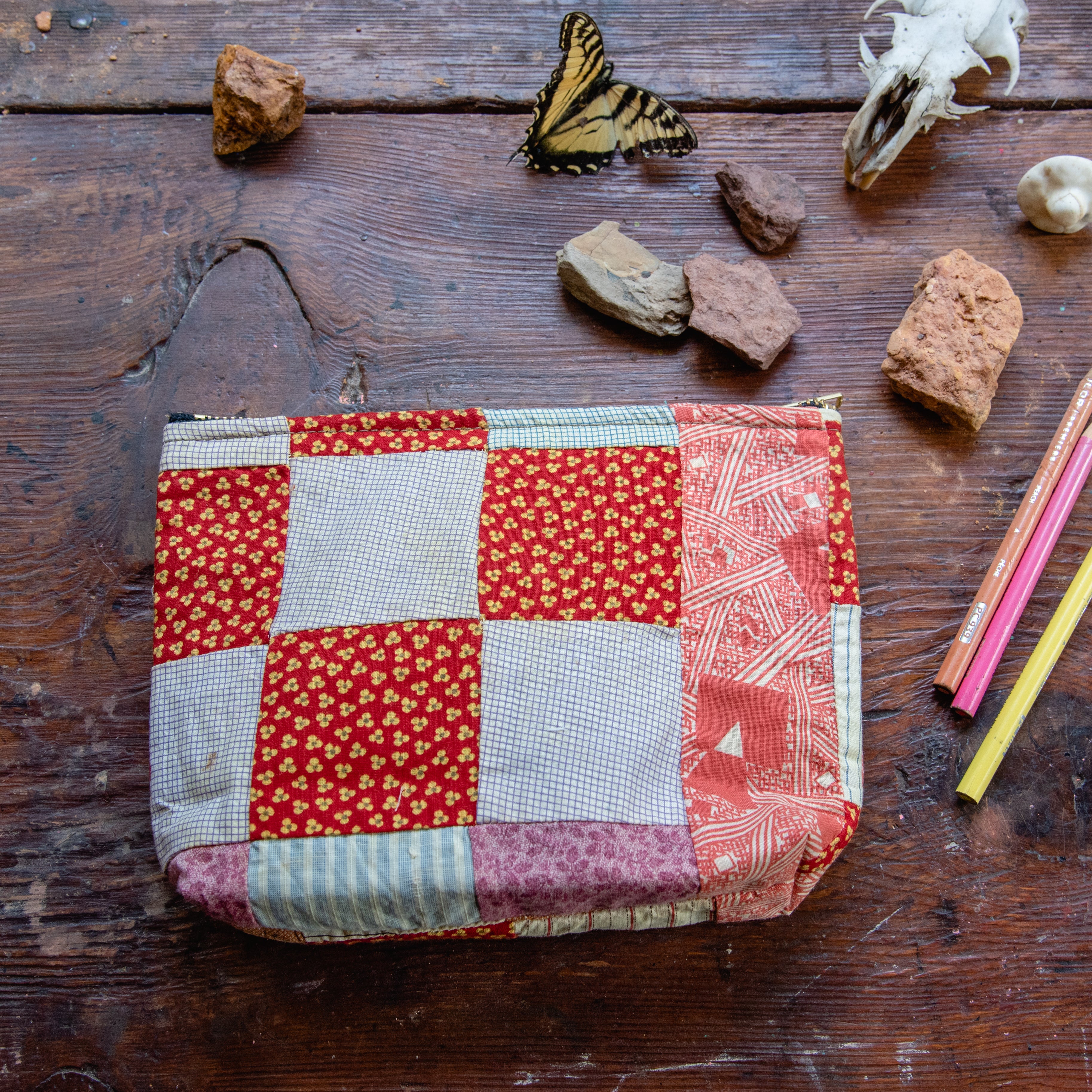 Keeper Pouch with Late 1800s Quilt: Amelia No. 2