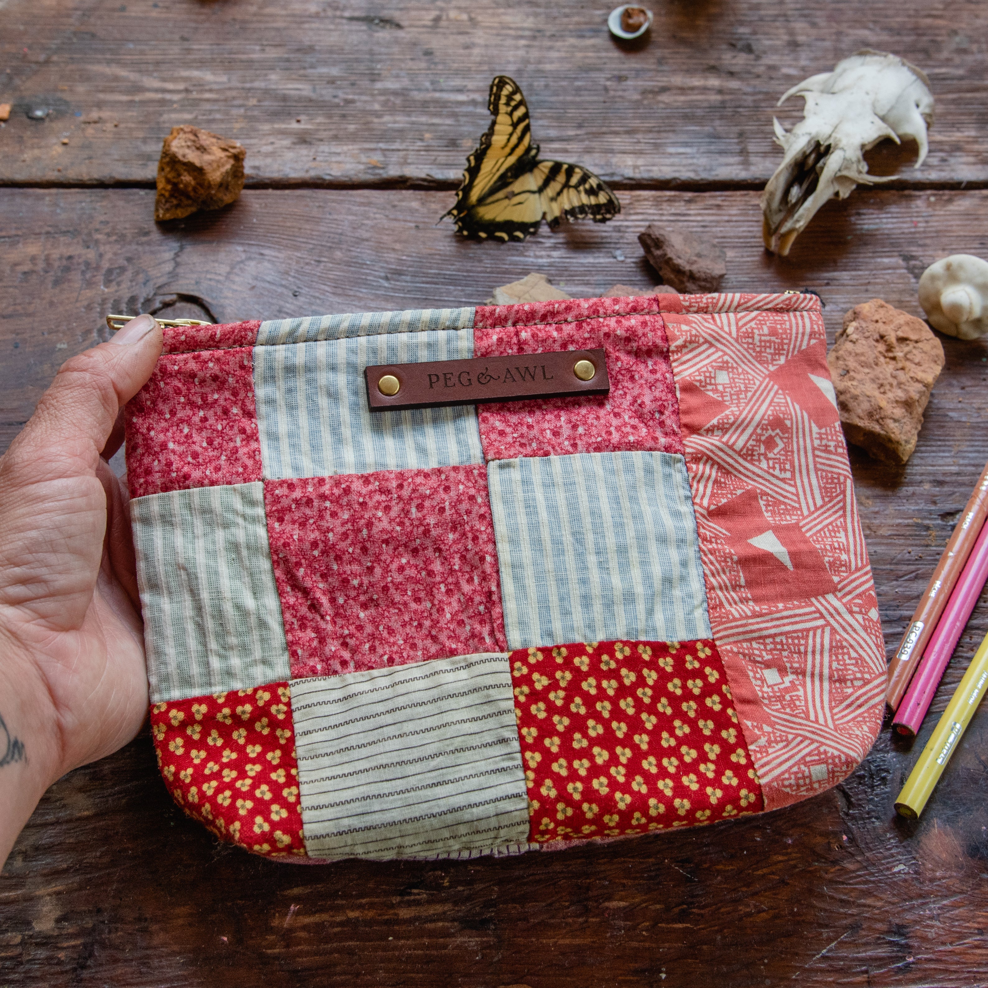 Keeper Pouch with Late 1800s Quilt: Amelia No. 7