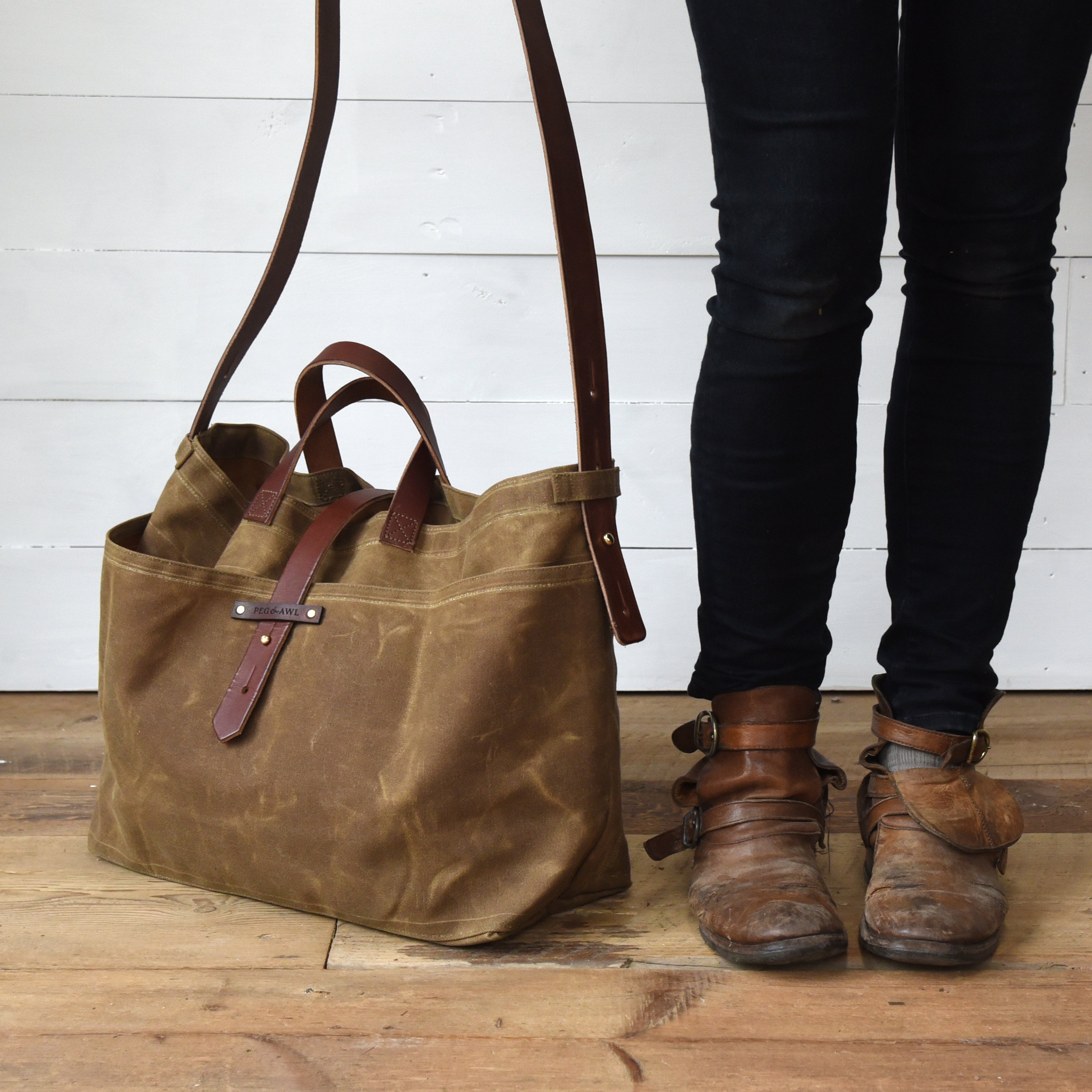 Large Waxed Canvas Tote