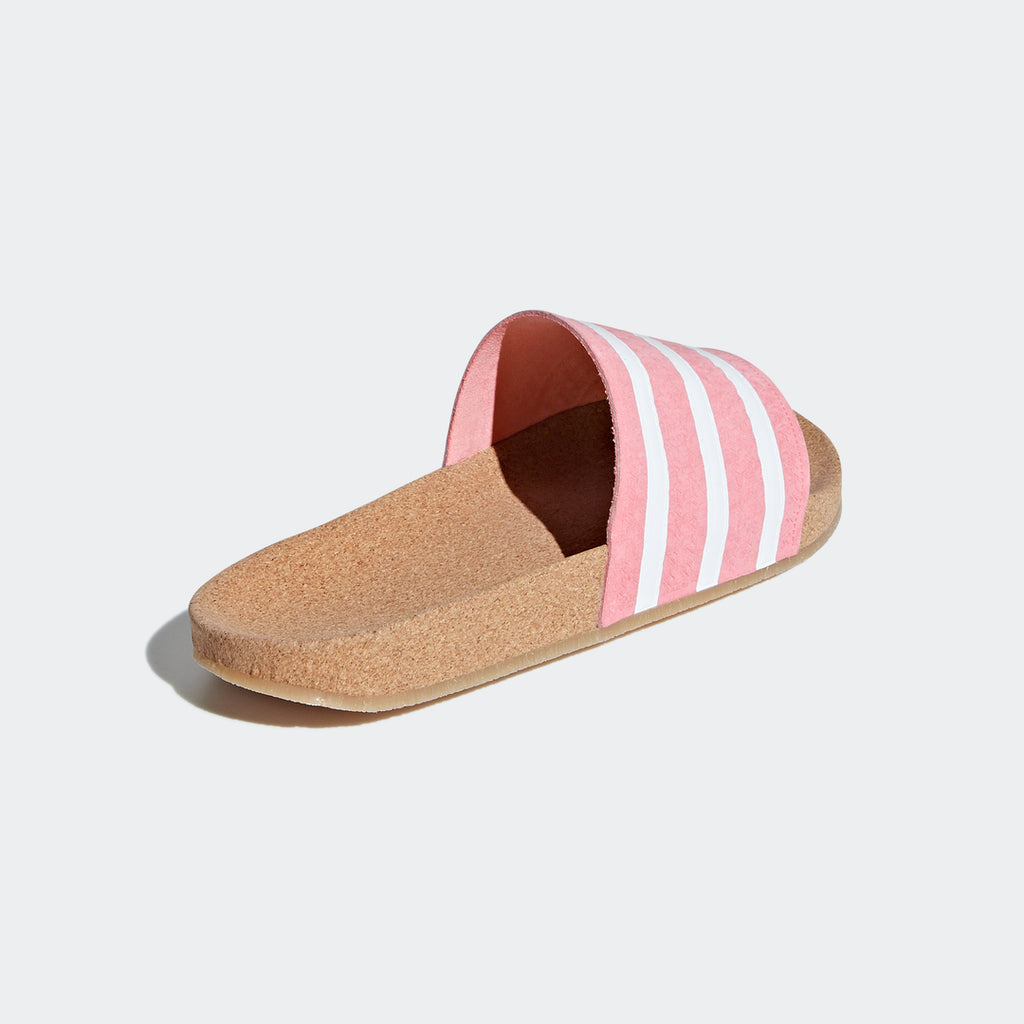 adidas originals cork adilette slider sandals in pink