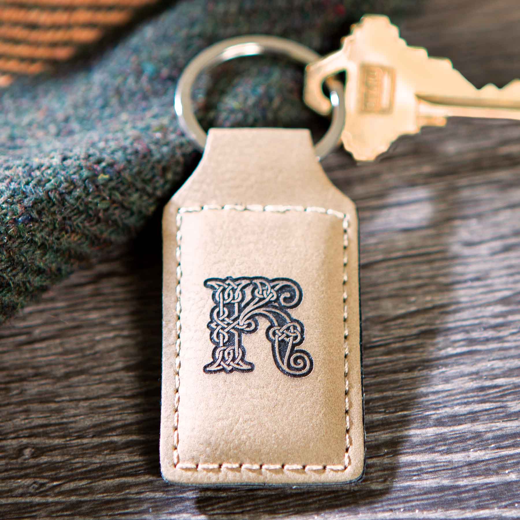Image of Personalized Celtic Leather Keychain