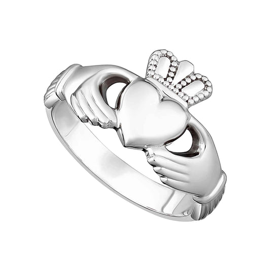 Silver Maids Heavy Claddagh Ring Image 1
