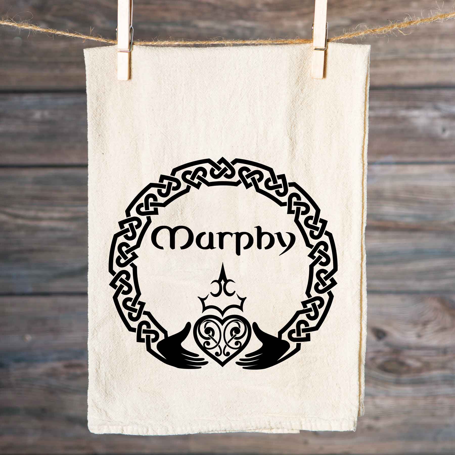 Personalized Claddagh Tea Towel