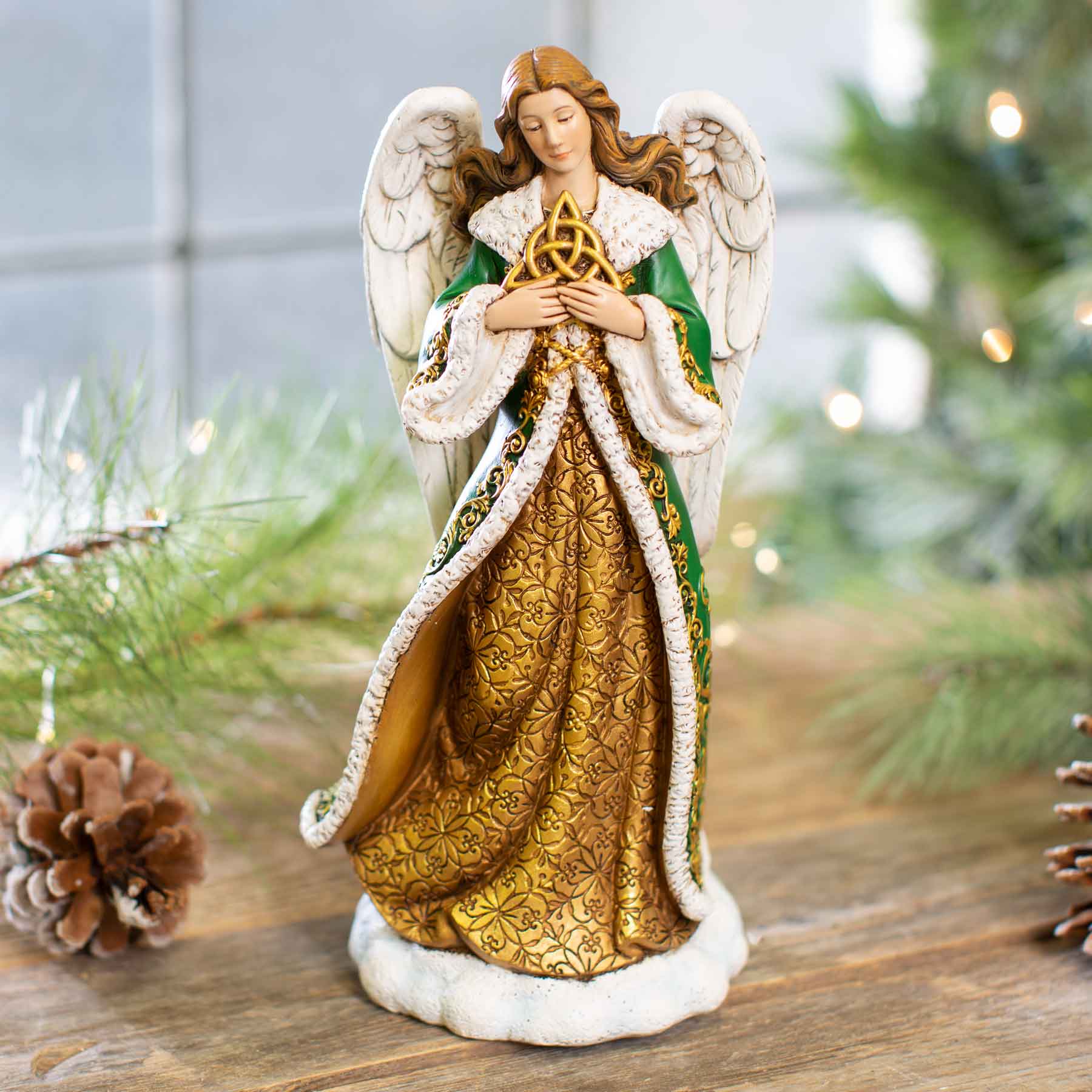 Image of Angel Figurine with Trinity Knot
