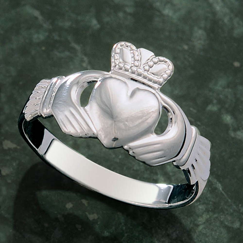 Opal Claddagh ring, ladies silver claddagh ring, set with a real opal. –  Irish Jewelry Design