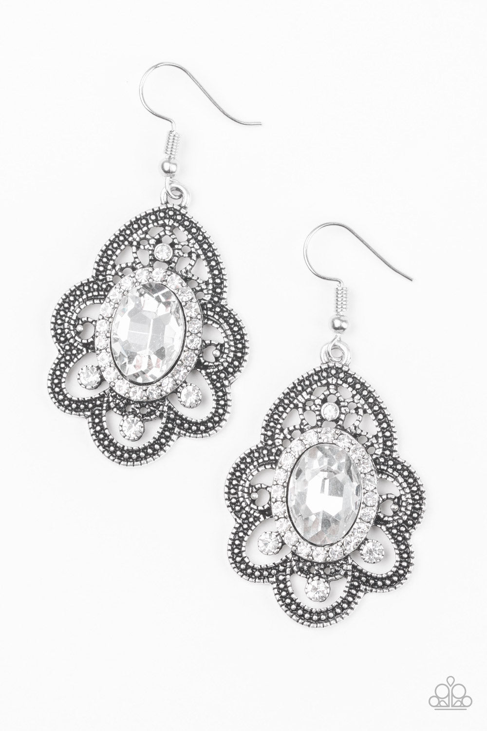 Regal renewal store white earring paparazzi