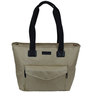 Tan Diaper Tote - Toting & Doting | Mint Lime