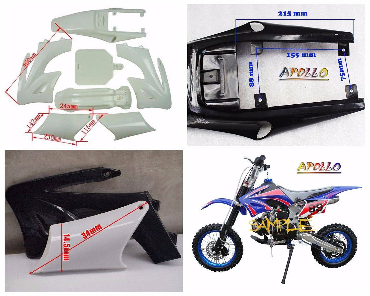 apollo 125cc pit bike plastics