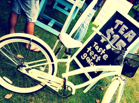 Informal Tea vintage bike and chalkboard