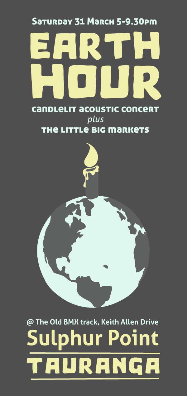 Informal Tea will be at Tauranga Earth Hour candelit acoustic concert and market