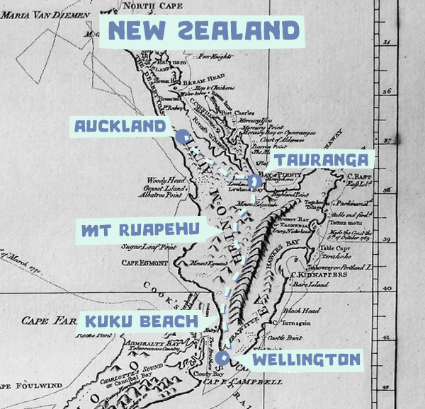 Informal Tea captain cook road trip map