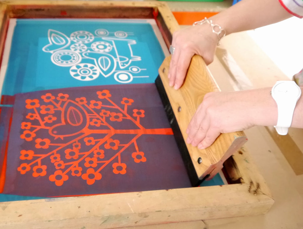 Screen Printing Jane Foster squeegee photo