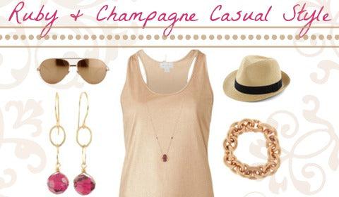 Ruby and Champagne casual style