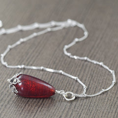 Red Murano glass necklace