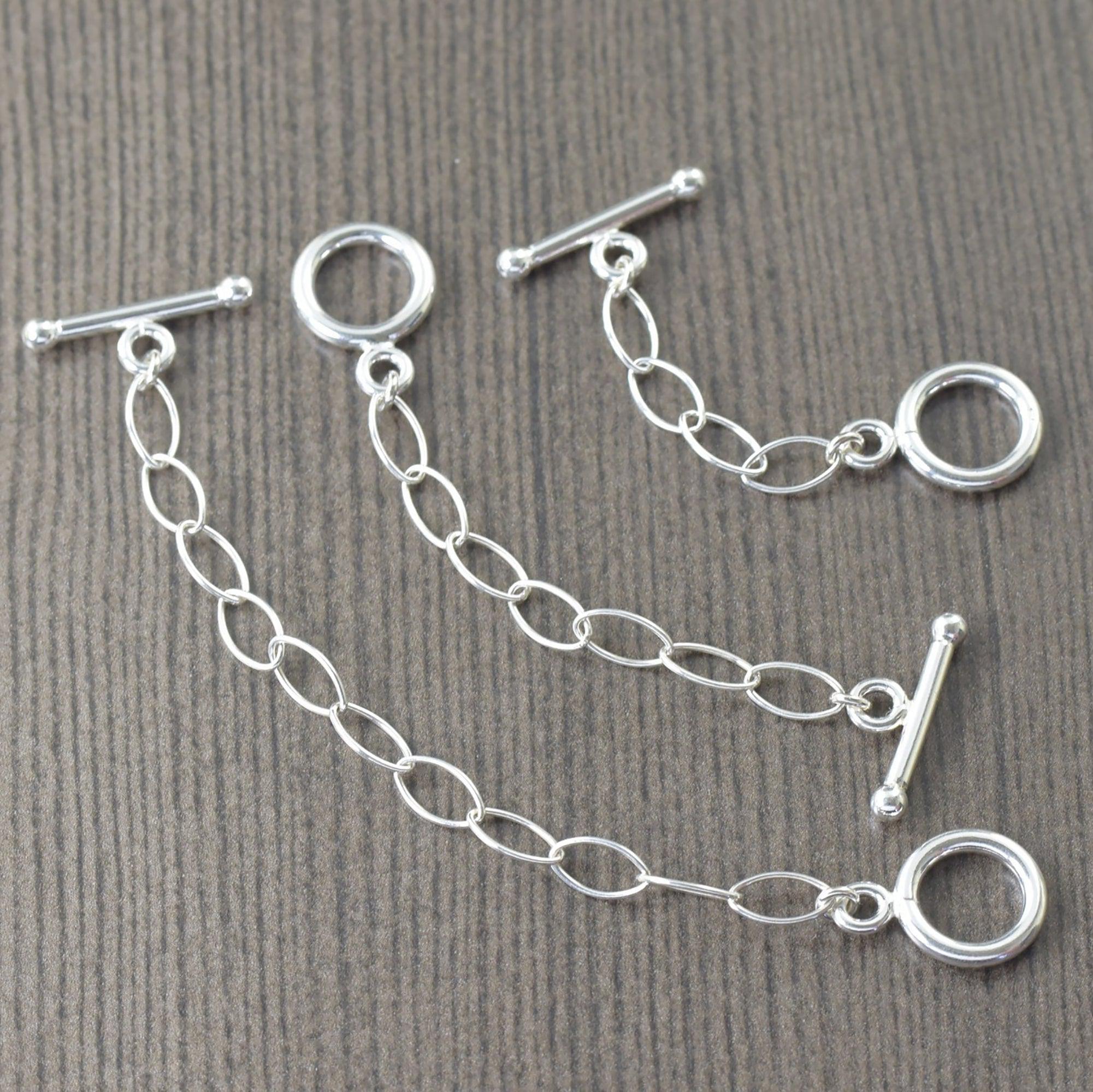 Interchangeable Sterling Silver Necklace Extender. Layered