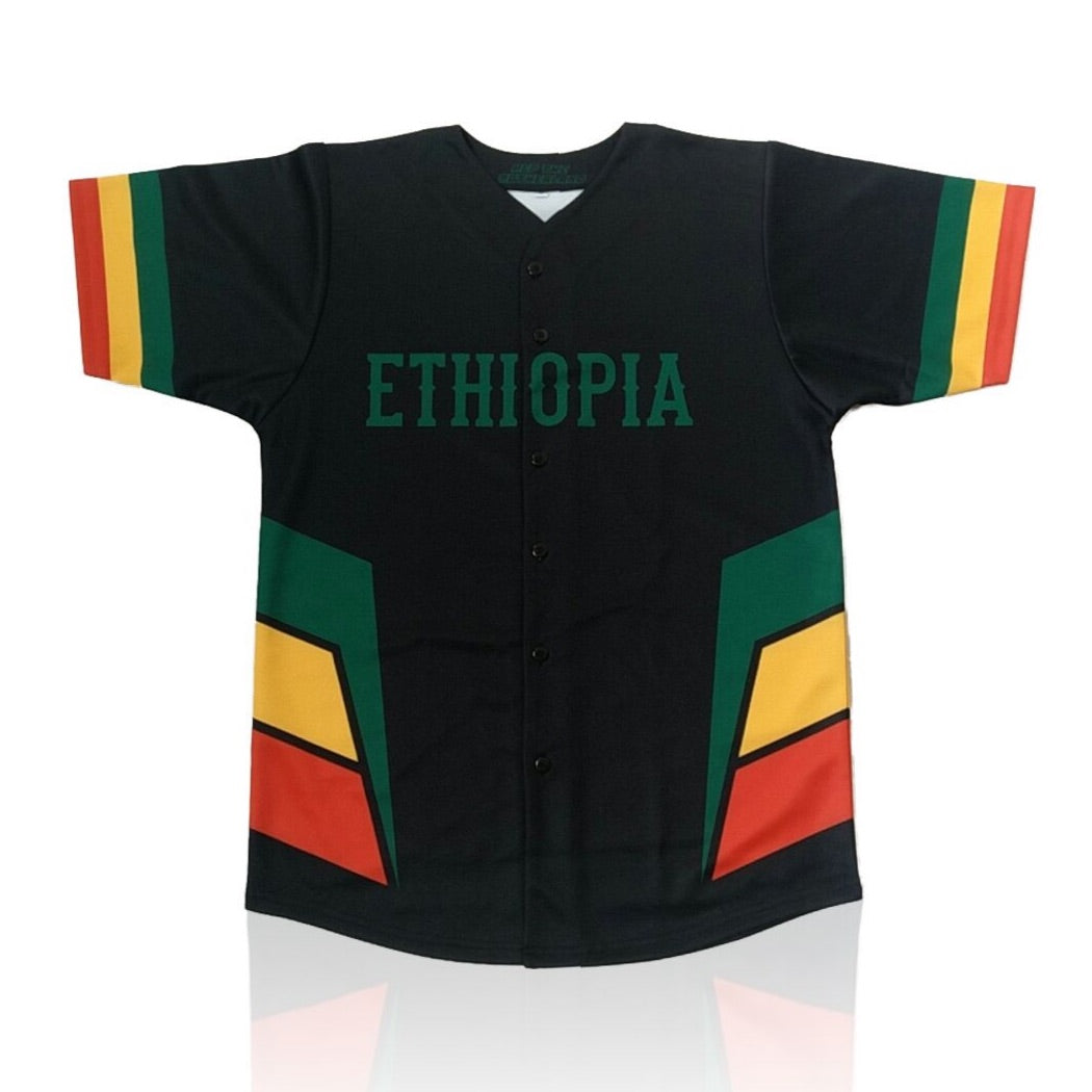 black and green baseball jersey