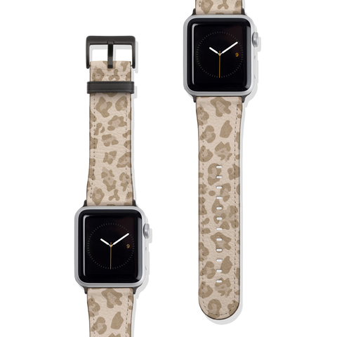 Light Leopard Cheetah Animal Print Vegan Faux Leather Apple Watch Band Series 1 2 3 4 5 38mm 40mm 42mm 44mm | The Urban Flair