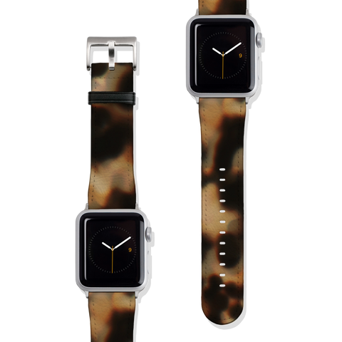 Tortoise Shell Print Vegan Faux Leather Apple Watch Band Series 1 2 3 4 5 38mm 40mm 42mm 44mm | The Urban Flair