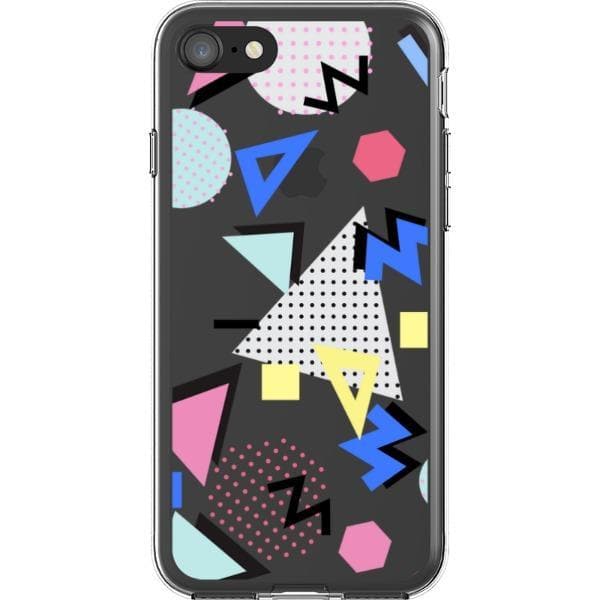 90s Memphis Shapes Clear Phone Case For iPhone 13 Pro Max 12 Mini