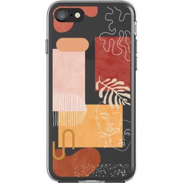 Modern Abstract Shapes Collage Clear Phone Case For iPhone and