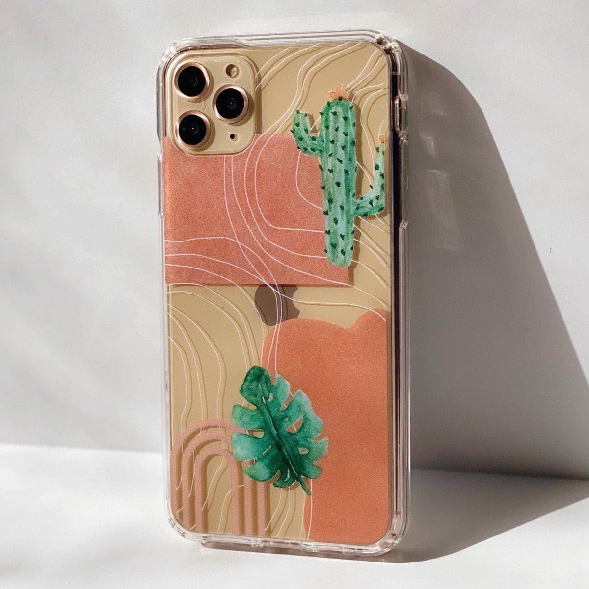 Cactus Palm Collage Clear Phone Case