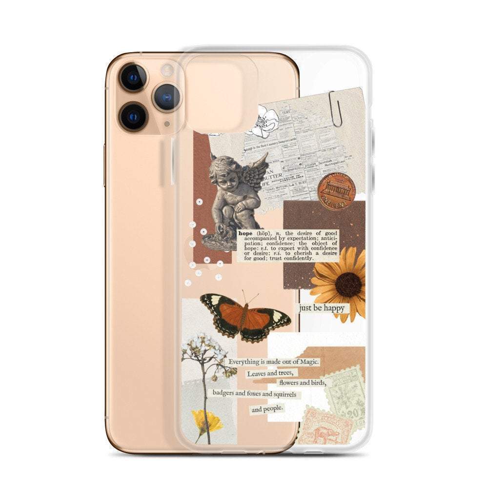 Just Be Happy Aesthetic Collage Clear Phone Case for Apple iPhone 13 ...