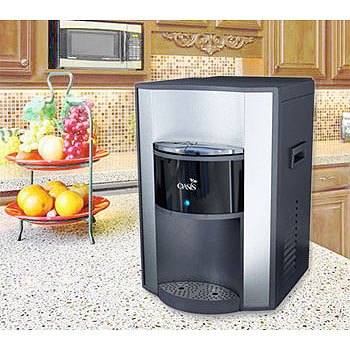Oasis Onyx Countertop Water Cooler Stainless Steel Cabinet