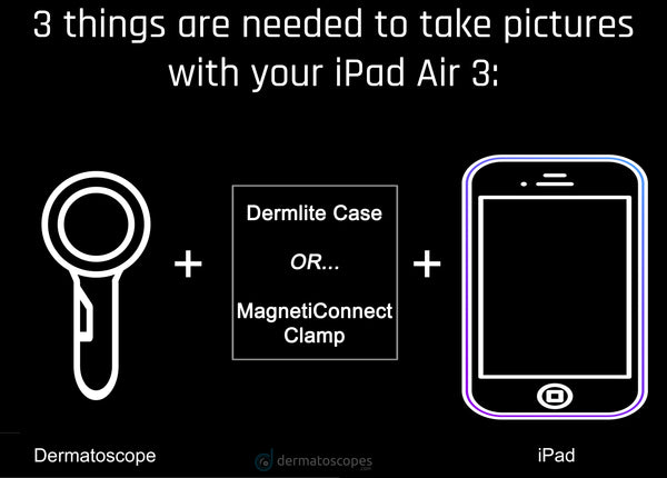 Taking dermoscopy photos with your iPad Air 3